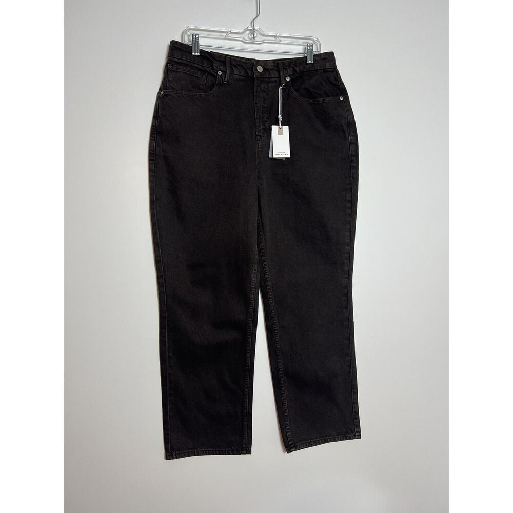 Good American Good 90’s Duster Straight Jeans In Coffee 001 Color Size 14/32